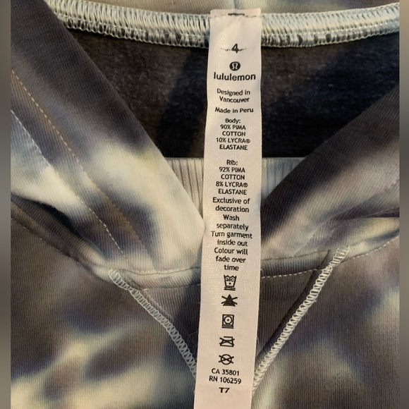 Lululemon tie-dye all yours women’s hoodie size 4 gray and white - Picture 4 of 6
